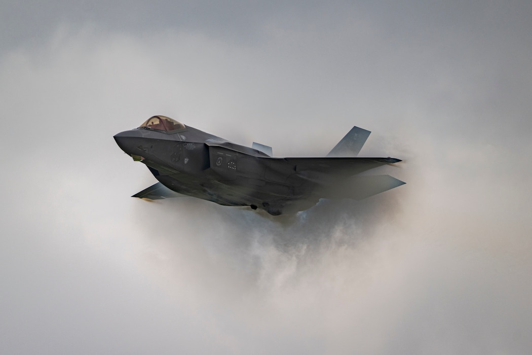 An F-35A Lightning II assigned to the F-35A Lightning II Demonstration Team performs