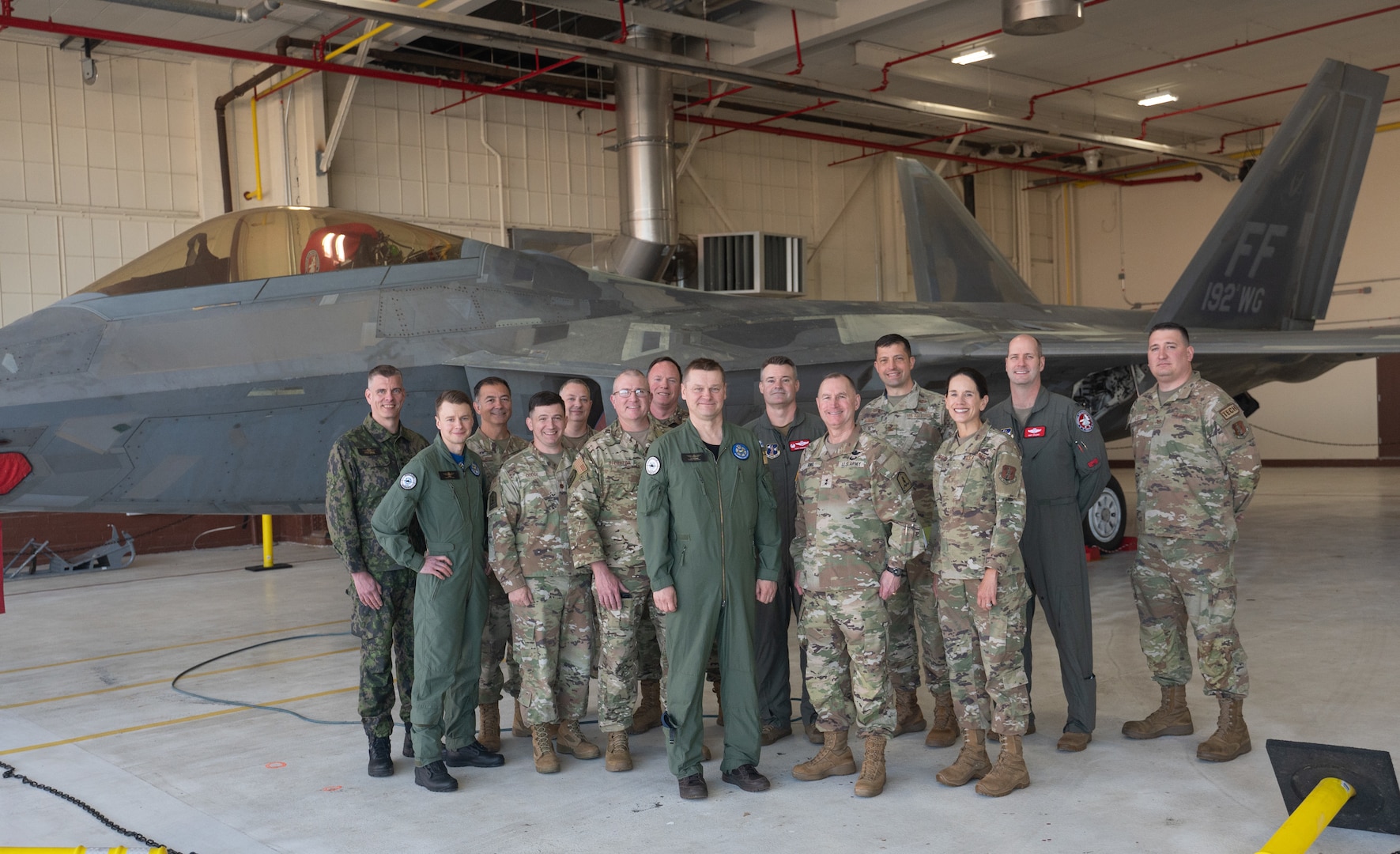 Finnish Maj. Gen. Juha-Pekka Keränen, commander of the Finnish Air Force, meets with Virginia National Guard leaders April 8, 2024, at Joint Base Langley-Eustis in Hampton, Virginia. The VNG enjoys an enduring relationship with Finland that includes military training exchanges between Finnish Defence Forces and VNG Soldiers and Airmen.