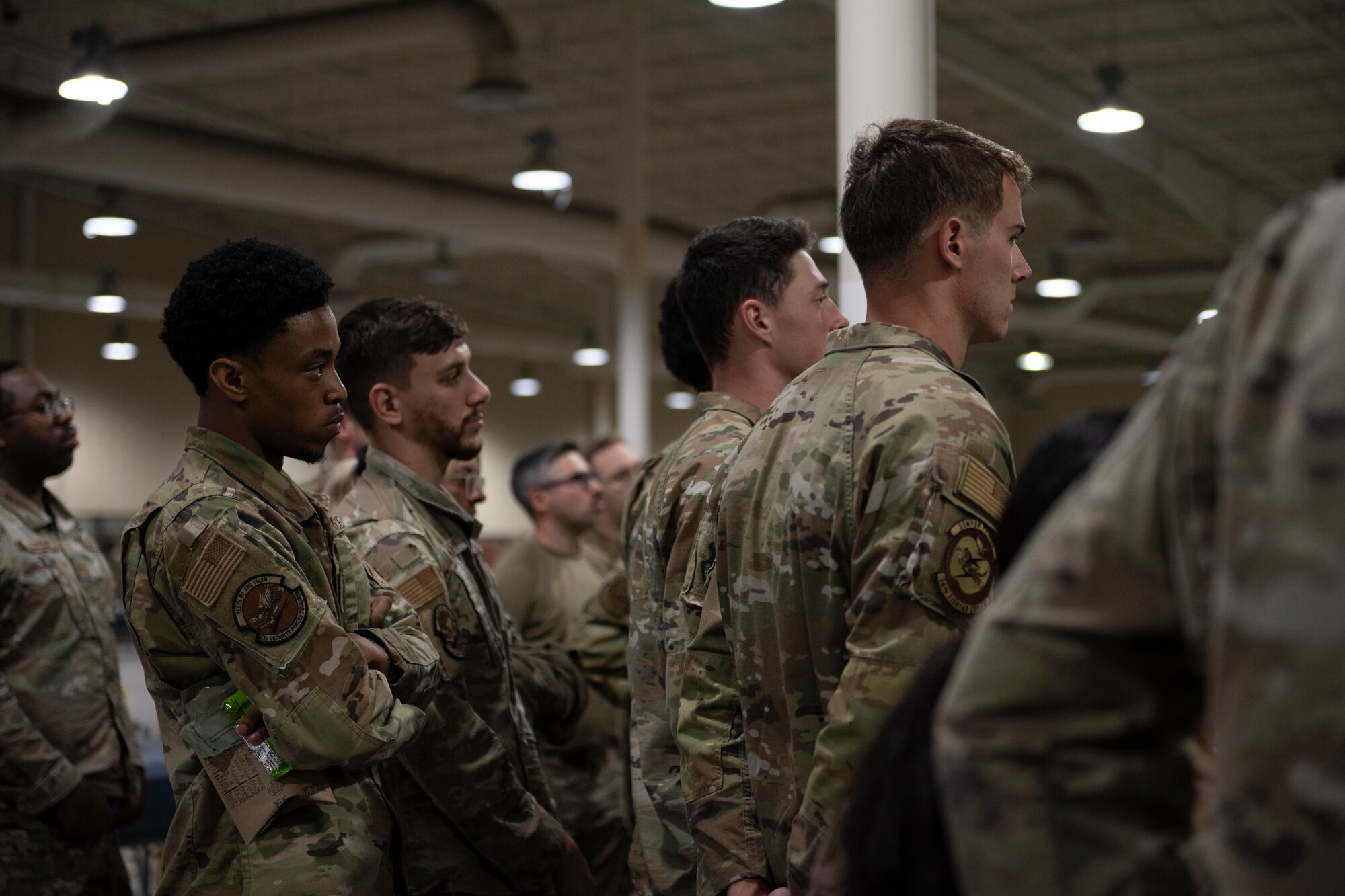 U.S. Air Force Airmen assigned to the 23rd Wing receive a welcome brief for exercise Ready Tiger 24-1 at Avon Park Air Force Range, Florida, April 8, 2024. The brief covered rules of engagement for the exercise, ensuring cohesive teamwork throughout each unit. Ready Tiger 24-1 is a readiness exercise demonstrating the 23rd Wing’s ability to plan, prepare and execute operations and maintenance to project air power in contested and dispersed locations, defending the United States’ interests and allies. (U.S. Air Force photo by Senior Airman Rachel Coates)