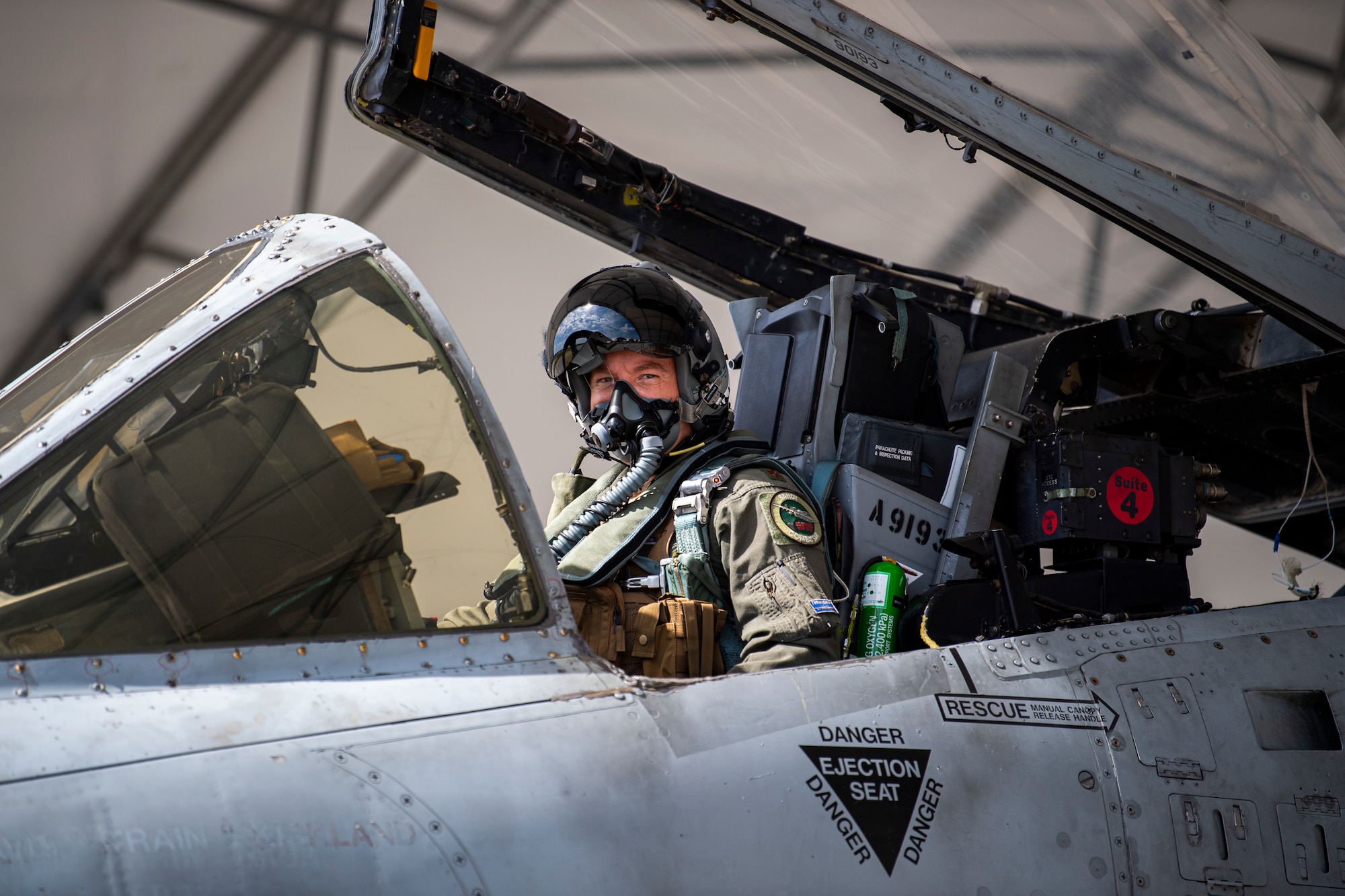 U.S. Air Force Maj. Tyler Ribar, 74th Fighter Squadron A-10C Thunderbolt II pilot, prepares for take-off during Exercise Ready Tiger 24-1 at Moody Air Force Base, Georgia, April 9, 2024. The 23rd Fighter Group directs the flying and maintenance operations for the U.S. Air Force’s largest A-10C fighter group, consisting of two combat-ready A-10C squadrons and an operations support squadron. The group ensures overall combat training and readiness for over 90 pilots and 180 support personnel.   During Ready Tiger 24-1, the 23rd Wing will be evaluated on the integration of Air Force Force Generation principles such as Agile Combat Employment, integrated combat turns, forward aerial refuelling points, multi-capable Airmen, and combat search and rescue capabilities. (U.S. Air Force photo by 2nd Lt. Benjamin Williams)