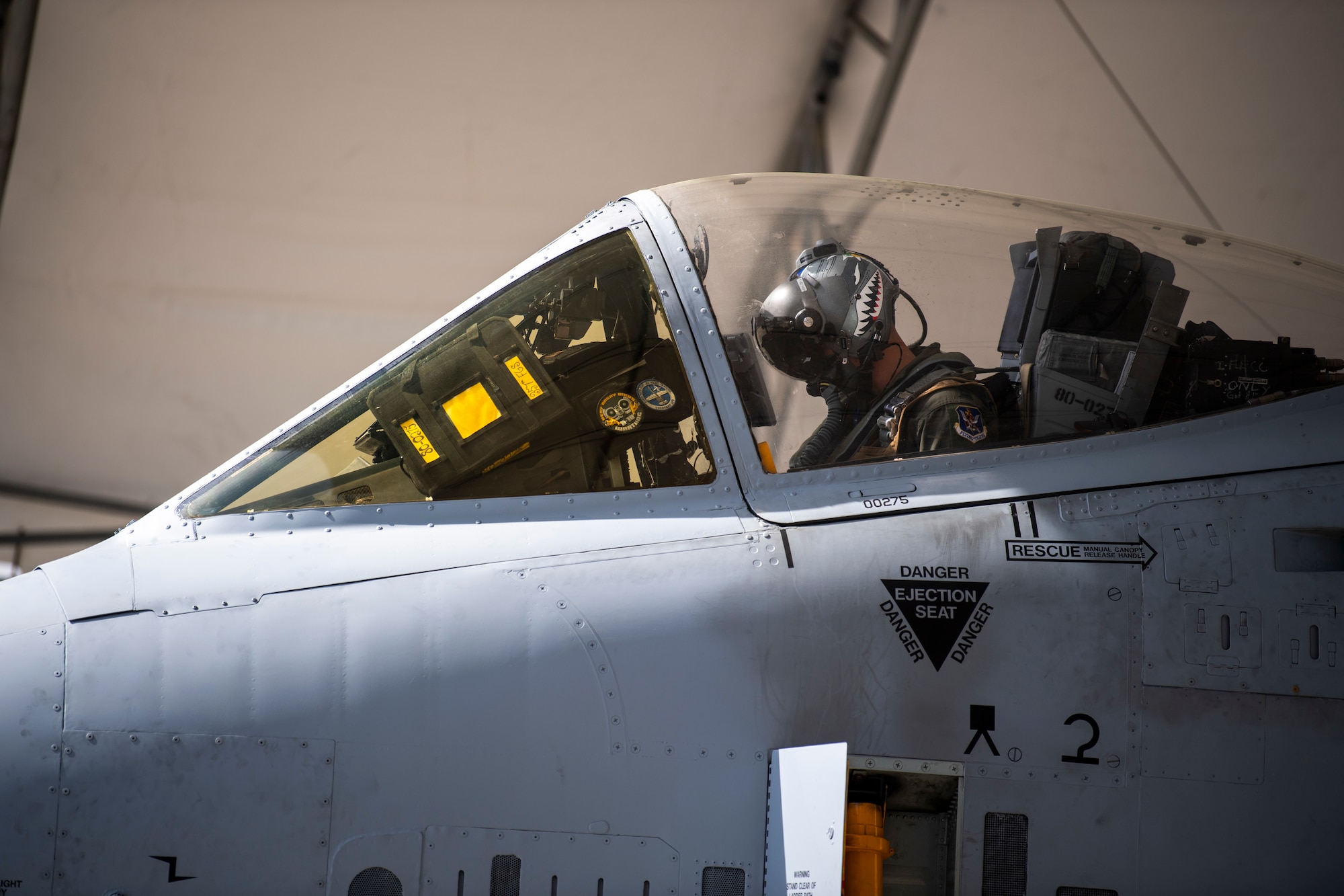 A U.S. Air Force A-10C Thunderbolt II pilot assigned to the 23rd Fighter Group prepares for take-off during Exercise Ready Tiger 24-1 at Moody Air Force Base, Georgia, April 9, 2024. Both the 75th and 74th Fighter Squadrons are actively participating in RT 24-1 to further their combat readiness for the future fight. Ready Tiger 24-1 is a readiness exercise demonstrating the 23rd Wing’s ability to plan, prepare and execute operations and maintenance to project air power in contested and dispersed locations, defending the United States’ interests and allies. (U.S. Air Force photo by 2nd Lt. Benjamin Williams)
