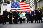 MARINETTE, Wisc. – The U.S. Navy symbolically laid the keel to its first Constellation-class guided-missile frigate, the future USS Constellation (FFG 62) during a keel laying ceremony at Fincantieri Marinette Marine, Marinette, Wisc., April 12.
 
Distinguished guests (left to right) pictured: Mr.  James Dillenburg, Ceremony Chaplain; Adm. Lisa Franchetti, Chief of Naval Operations; Carlos Del Toro, Secretary of the Navy; Ms. Jean Wagner, Welder; Mrs. Melissa Braithwaite, Ship Sponsor; Mr. Tony Evers, Governor of Wisconsin; Mr. Mark Vandroff, Chief Executive Officer, Fincantieri Marinetti Marine; Mr. Marco Galbiati, Chief Executive Officer, Fincantieri Marine Group; Rear Adm. Kevin Smith, Program Executive Officer, Unmanned and Small Combatants
 
The Constellation-class guided-missile frigate (FFG 62) represents the Navy’s next generation small surface combatant. This ship class will be an agile, multi-mission warship, capable of operations in both blue-water and littoral environments, providing increased combat-credible forward presence that provides a military advantage at sea.