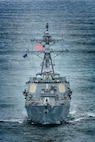 Arleigh Burke-class guided-missile destroyer USS Roosevelt (DDG 80) in the Artic Circle. Roosevelt, forward-deployed to Rota, Spain, on its first patrol in the U.S. 6th Fleet area of operations in support of regional allies and partners and U.S. national security interests in Europe and Africa.