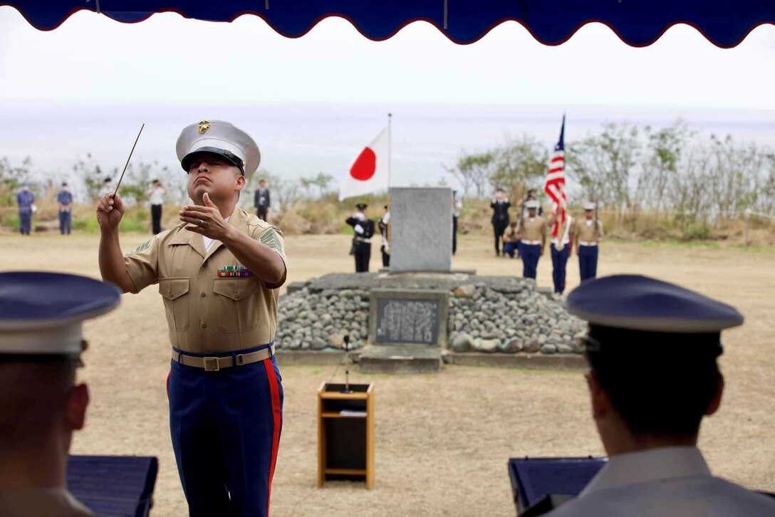 The alliance between Japan and the United States is the cornerstone of peace and stability within the Indo-Pacific region. Yesterday, Marines of the III MEF Band and members of the Japan Ground Self-Defense Force Central Band combined efforts to perform for the 79th Reunion of Honor. This ceremony honors those who fought on Iwo Jima and embodies the bilateral commitment for peace and mutual security between our great nations.