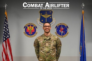 Airman 1st Class Caleb Chapman, 19th Healthcare Operations Squadron patient administration technician, is selected as Combat Airlifter of the Week April 15, 2024.