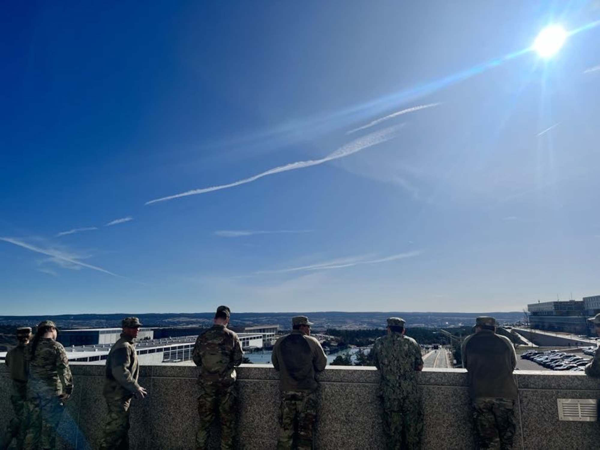 National i5 Space Student Leaders tour the U.S. Air Force Academy, in Colorado Springs, Colo., April 8, 2024. i5 Space is an undergraduate space-focused national student organization, created just a few years ago. As of today, i5 Space has roughly 1,100 students involved, 68 different ROTC units, and consisting of more than 100 universities. (Courtesy photo)