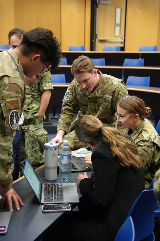 National i5 Space Student Leaders collaborate during an academic session at the U.S. Air Force Academy, in Colorado Springs, Colo., April 8, 2024. i5 Space is an undergraduate space-focused national student organization, created just a few years ago. As of today, i5 Space has roughly 1,100 students involved, 68 different ROTC units, and consisting of more than 100 universities. (Courtesy photo)