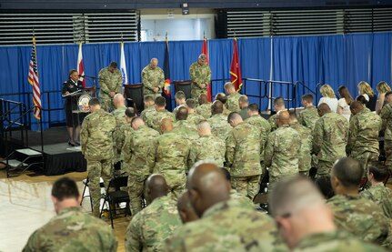 U.S. Army Brig. Gen. Leland L. Blanchard II relinquished command of the District of Columbia Army National Guard’s Land Component Command to Brig. Gen. Craig M. Maceri during a change of command ceremony April 13 at the D.C. Armory. The ceremony, steeped in military tradition and protocol, featured the traditional passing of the unit colors symbolizing the transfer of authority from one commander to another.