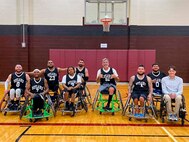 Chris Parks and his new wheelchair basketball team, “The Texas Outlaws” in Weatherford, Texas.