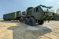 Mid-Range Capability (MRC) Launcher from Charlie Battery, 5th Battalion, 3rd Field Artillery Regiment, Long Range Fires Battalion, 1st Multi-Domain Task Force arrives as part of the capability’s first deployment into theater on Northern Luzon, Philippines, April 8, 2024