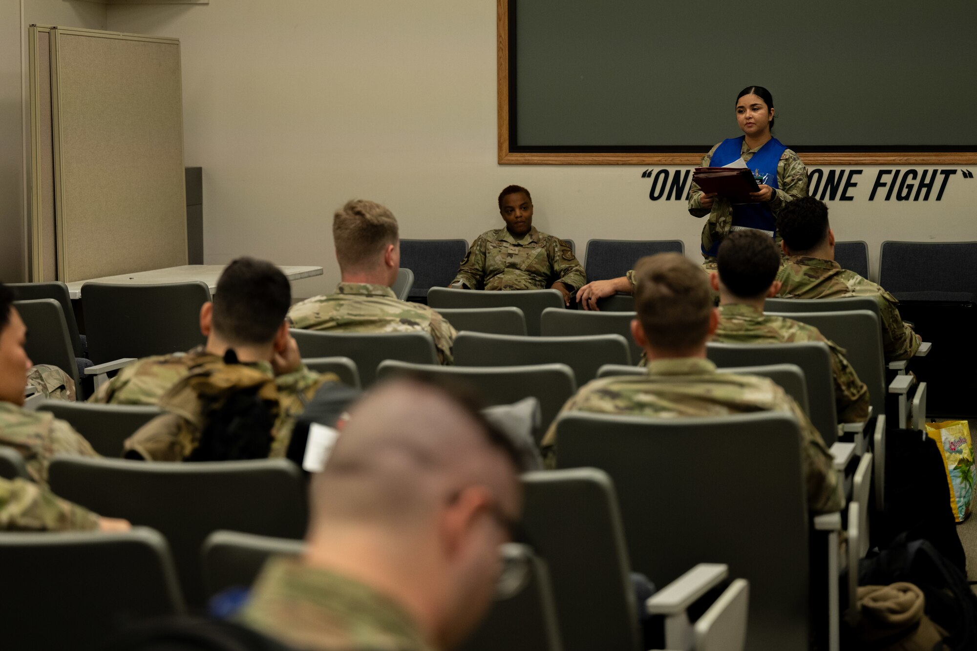 Airmen receive initial pre-deployment brief.