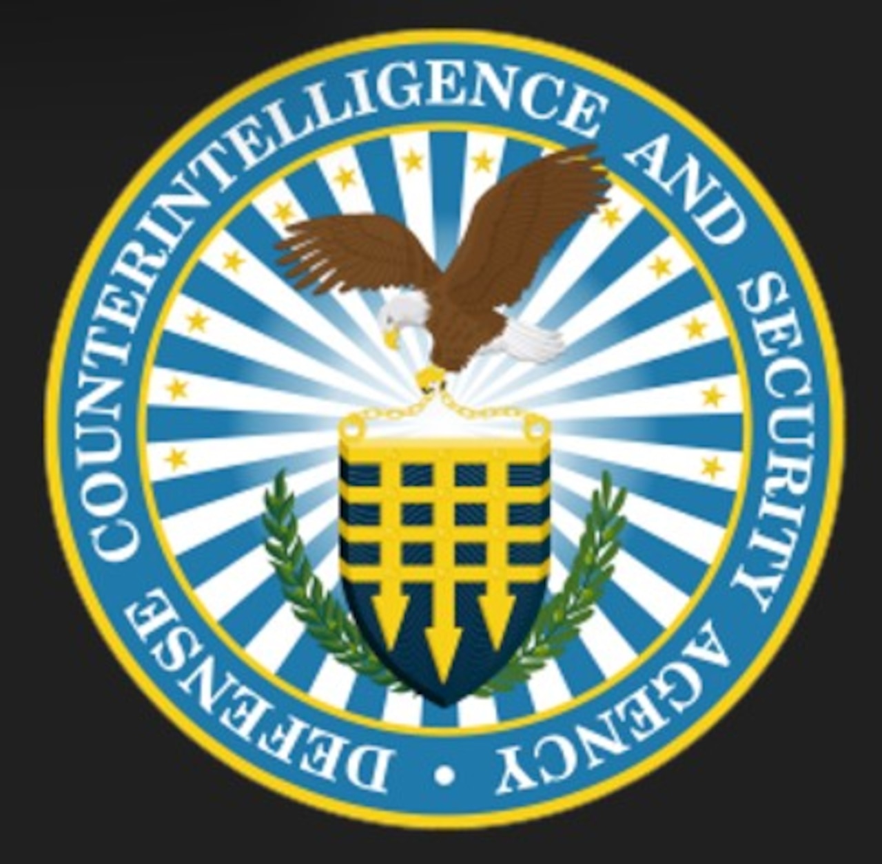 A logo containing an eagle and the words “Defense Counterintelligence and Security Agency."
