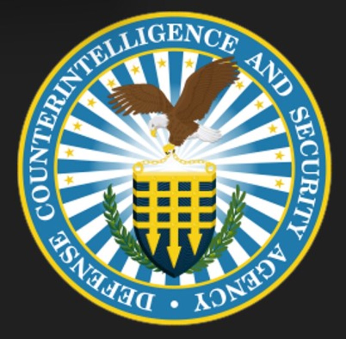 A logo containing an eagle and the words “Defense Counterintelligence and Security Agency."