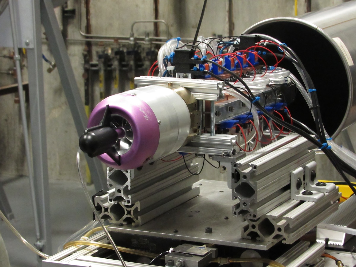 Display model of a turbine engine project from the 2023 Aerospace Propulsion Outreach Program, or APOP, symposium, April 13, 2023. APOP will hold its annual poster session at the National Museum of the United States Air Force in Dayton, Ohio, April 17, 2025, from noon to 3 p.m. APOP is a partnered outreach program for young engineers entering the workforce that offers opportunities to work with Air Force engineers. (U.S. Air Force photo)