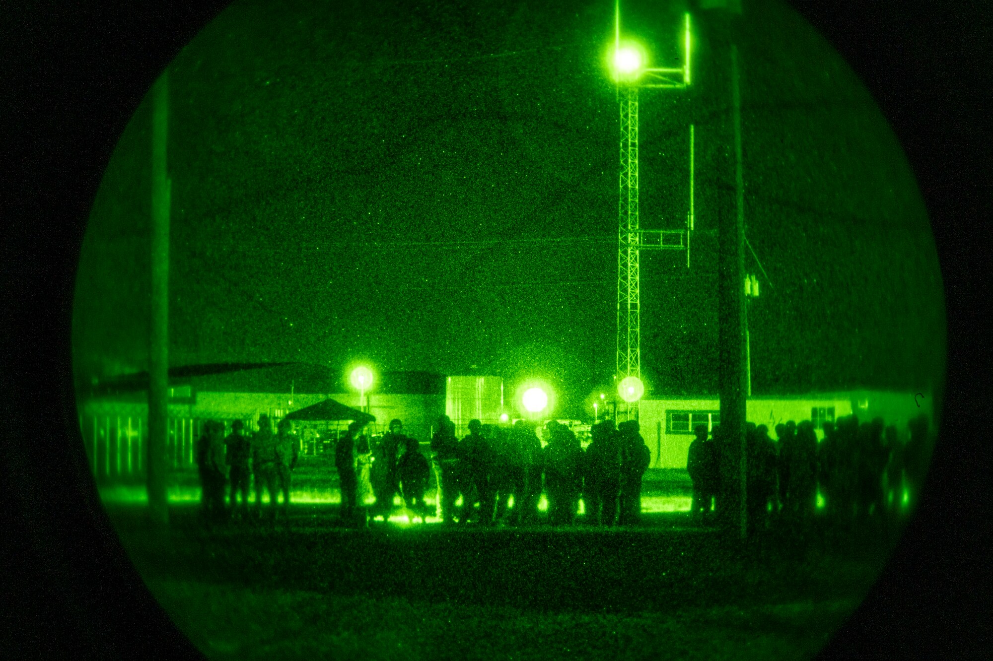 U.S. Air Force Airmen assigned to the 23rd Wing stand outside during Exercise Ready Tiger 24-1 at Avon Park Air Force Range, Florida, April 14, 2024. Exercise participants had to respond to simulated base attacks as well as air strikes to practice Agile Combat Employment concepts. Ready Tiger 24-1 is a readiness exercise demonstrating the 23rd Wing’s ability to plan, prepare and execute operations and maintenance to project air power in contested and dispersed locations, defending the United States’ interests and allies. (U.S. Air Force photo by Airman 1st Class Leonid Soubbotine)