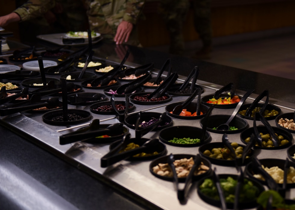 U.S. Air Force Airmen visit the Dining Facility for lunch, July 10, 2023 at Luke Air Force Base, Arizona.