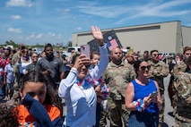 The 482d Fighter Wing community gathered to welcome back its Airmen at Homestead Air Reserve Base, April 3, 2024, after their deployment in support of Operation Noble Eagle.
