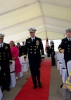 NAVSTA ROTA, Spain (Apr. 16, 2024) Rear Adm. Chase Patrick, deputy commander, U.S. Sixth Fleet, enter the Commander, Task Force (CTF) 65 change of command ceremony at Naval Station (NAVSTA) Rota, Apr. 16, 2024. Capt. Alexander Mamikonian relieved Capt. Edward Sundberg as Commodore CTF-65. CTF-65 and DESRON 60, headquartered in Rota, Spain, oversee the forward-deployed forces of U.S. Sixth Fleet’s area of operation in support of regional allies and partners, as well as U.S. national security interests in Europe and Africa. (U.S. Navy photo by Mass Communication Specialist 1st Class Christina Brewer)