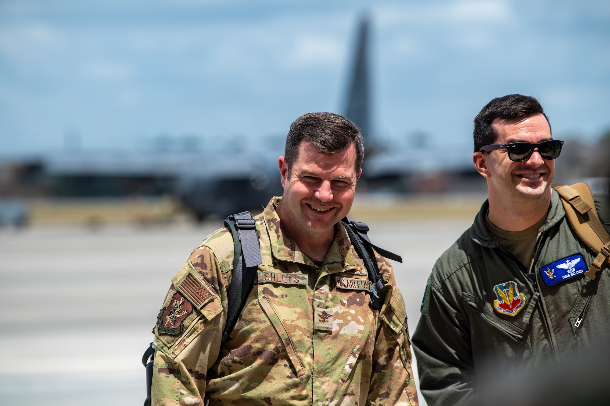 U.S. Air Force Col. Paul Sheets, 23rd Wing commander arrives to the main operating base during Exercise Ready Tiger 24-1 at Savannah Air National Guard Base in Savannah, Georgia, April 10, 2024. During Ready Tiger 24-1, the 23rd Wing will be evaluated on the integration of Air Force Force Generation principles such as Agile Combat Employment, integrated combat turns, forward aerial refueling points, multi-capable Airmen, and combat search and rescue capabilities. (U.S. Air Force photo by Senior Airman Courtney Sebastianelli)