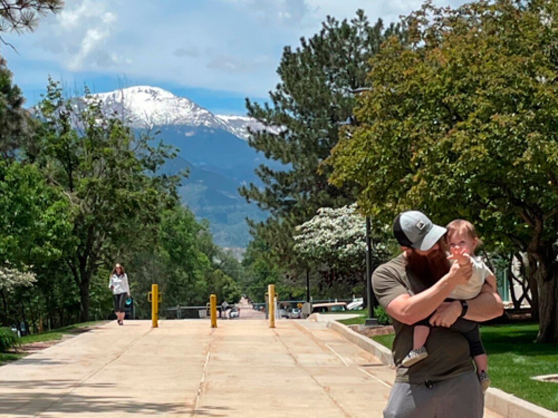 “My wife and child are why I continue pushing so hard. I love to hear him yell GO DADDY!” – Michael Stephens, with his son Weslan at the Olympic training center in Colorado.