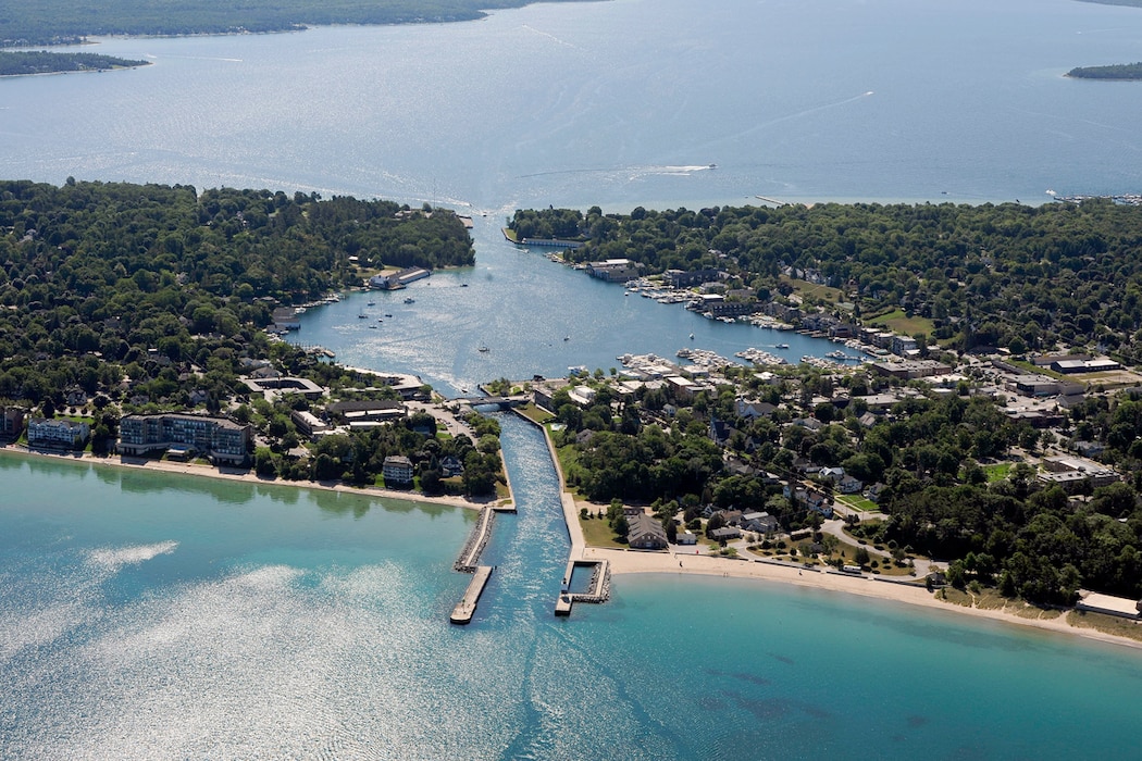 Charlevoix Harbor meets Lake Michigan in this 2009 file image.