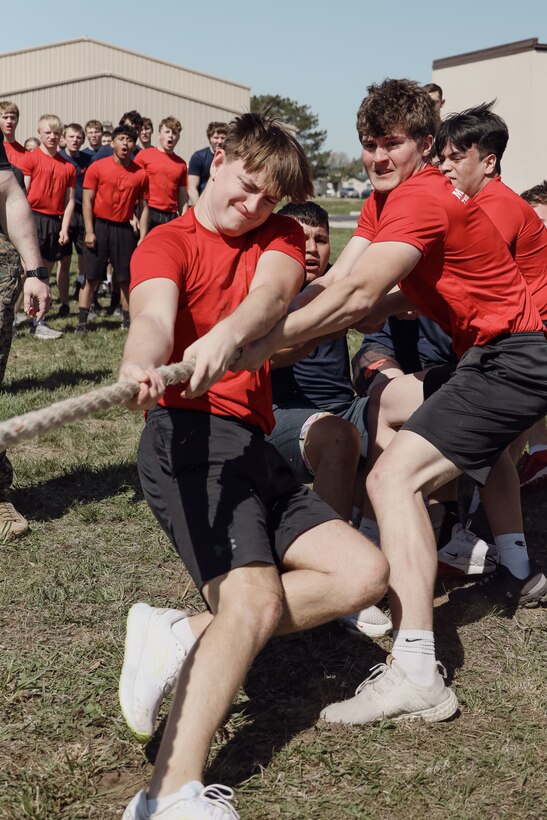 U.S. Marines and Poolees with Recruiting Station Kansas City execute the annual All Hands Pool Function at Camp Clark, Nevada, Missouri from April 12-14, 2024. Drill Instructors from Marine Corps Recruit Depot San Diego attended the AHPF to further prepare the poolees in the Delayed Entry Program from Nebraska, Iowa, Kansas, and Missouri for recruit training. (U.S. Marine Corps photo by Sgt. Alexis Moradian)