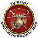 The official seal for the United States Marine Corps College of Distance Education and Training