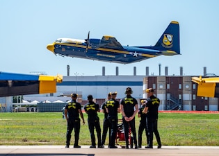 The Blue Angels perform at the Wings Over Cowtown Airshow.