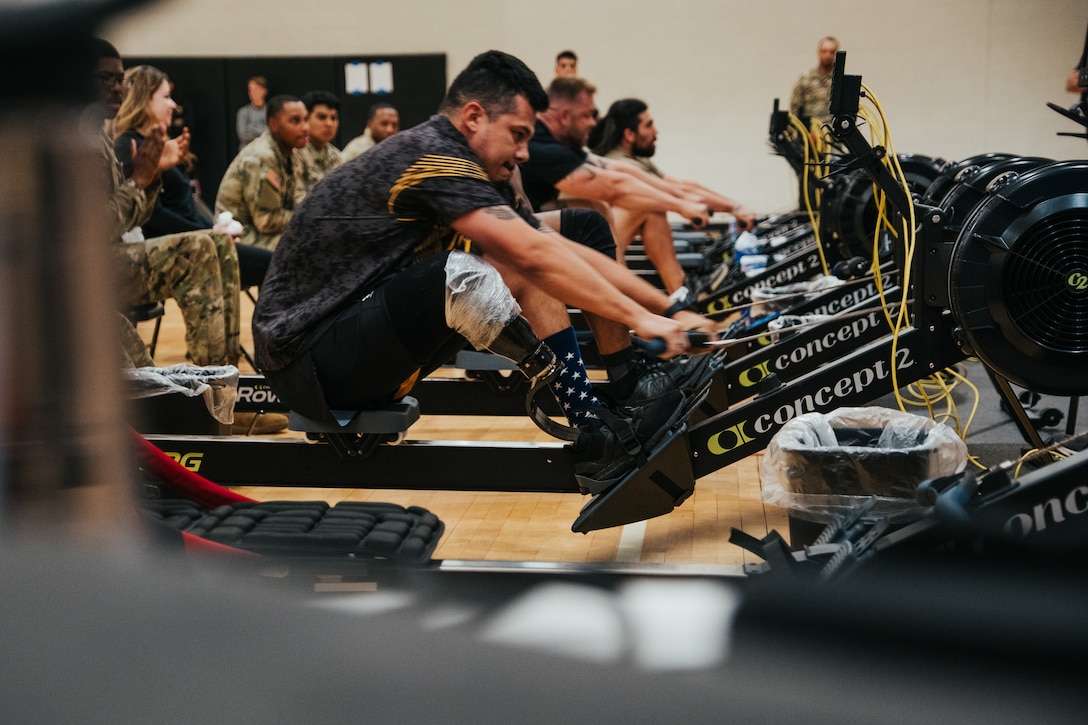 U.S. Army veteran Spc. Michael Villagran competes in the rowing event at the 2024 Army Trials, Fort Liberty, North Carolina