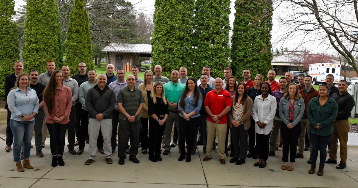 Flight Commander’s Edge participants pose for a group photo on their last day of the course at Youngstown Air Reserve Station, Ohio, April 5, 2024.