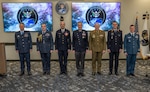U.S. Space Force Gen. Stephen Whiting, U.S. Space Command commander, posed for a photograph with senior leaders from left: New Zealand Defence Force Air Vice Marshal Darren Webb, Chief of Air Force; United Kingdom Royal Air Force Air Vice-Marshal Allan Marshall, Ministry of Defense assistant chief of defense staff; French Space Command Maj. Gen. Philippe Adam, Air and Space Force space commander; Australian Defence Force Lt. Gen. John Frewen, Chief of Joint Capabilities; German Ministry of Defence Maj. Gen. Wolfgang Ohl, deputy director of General Military Strategy, Missions, and Operations; and Commander of the Royal Canadian Air Force Lt. Gen. Eric Kenny, during a multilateral meeting about Operation Olympic Defender (OOD) in Colorado Springs, Colorado, April 12, 2024. Earlier in the week during his Space Symposium keynote speech, Whiting announced the command was inviting Germany, France and New Zealand into OOD, which is a multinational effort intended to optimize space operations, improve mission assurance, enhance resilience, and synchronize efforts among current members: the United States, the United Kingdom, Canada and Australia. The purpose of OOD is to strengthen like-minded nations’ abilities to deter hostile acts in space, strengthen deterrence against hostile actors, and reduce the spread of debris orbiting the earth. USSPACECOM, working with Allies and Partners, plans, executes, and integrates military spacepower into multi-domain global operations in order to deter aggression, defend national interests, and when necessary, defeat threats.