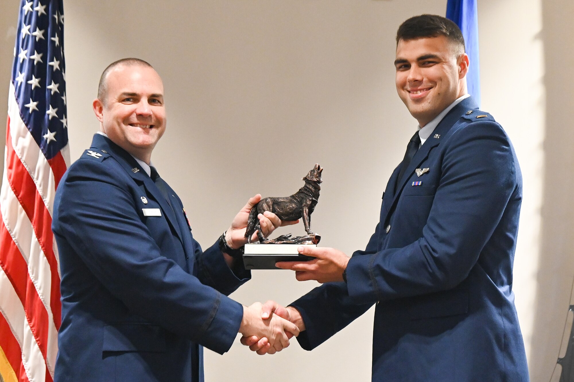 A photo of Airmen posing.