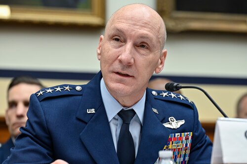 Air Force Chief of Staff Gen. David Allvin testifies before the House Armed Services Committee for the Department of the Air Force fiscal year 2025 budget request, Washington, D.C., April 17, 2024. (U.S. Air Force photo by Eric Dietrich)