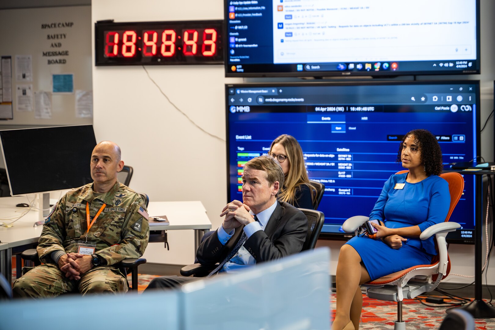 group listening to briefing