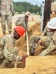 Louisiana National Guard Soldiers of the 1021st Engineer Vertical Construction Company, 205th Engineer Battalion, 225th Engineer Brigade, conduct pre-mobilization training at the Louisiana National Guard Training Center in Pineville. Soldiers are preparing for deployment to the Central Command area of responsibility to support Operations Inherent Resolve, Freedom Sentinel and Spartan Shield.