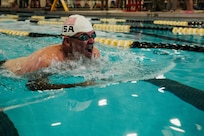 U.S. Army veteran 1st Lt. Christopher Parks competes in the swimming event at the 2024 Army Trials, Fort Liberty, North Carolina