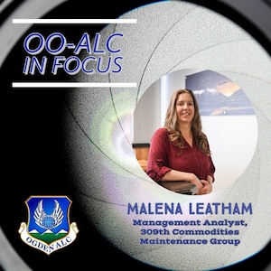 This month's Ogden Air Logisitics Complex spotlight is Malena Leatham, management analyst with the 309th Commodities Maintenance Group.