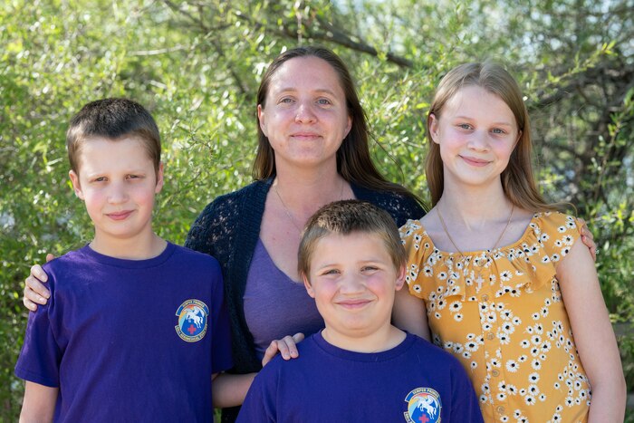 a family photo of an air force family