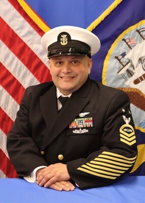 NAVAL AIR STATION PENSACOLA, Fla. -- Official portrait of Aviation Boatswain's Mate Master Chief Petty Officer Dennis Yanez. (U.S. Navy photo)