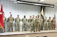 U.S. Soldiers with Task Force Iroquois conduct a deployment ceremony ahead of their deployment to Africa in support of Special Operations Command Africa April 8, 2024, at Fort Indiantown Gap. The fourteen Soldiers, mostly with the 328th Brigade Support Battalion, 56th Stryker Brigade Combat Team, 28th Infantry Division, Pennsylvania Army National Guard, have put in many weeks of rigorous training since January in preparation for their upcoming yearlong deployment. (U.S. Army National Guard photo by Sgt. 1st Class Zane Craig)