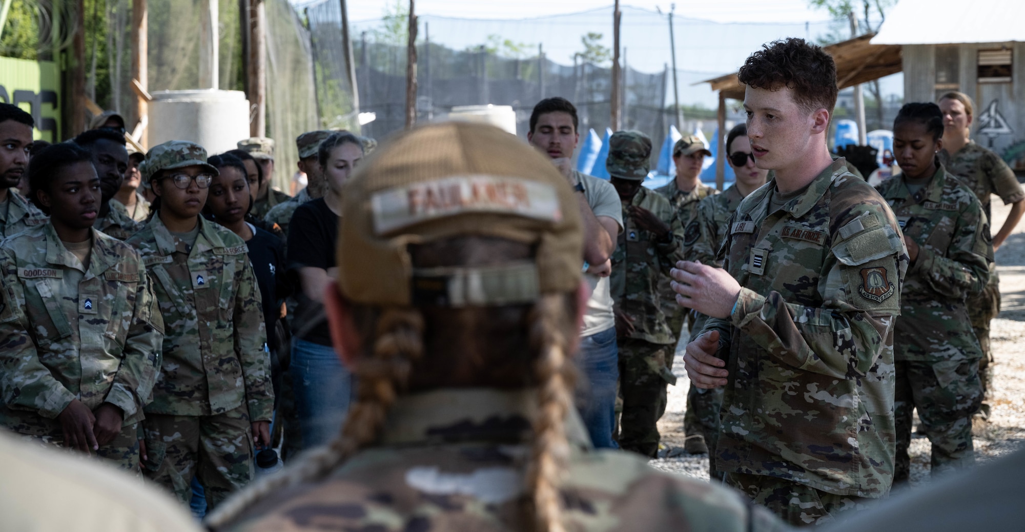 Cadet speaks to group