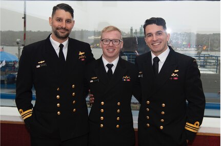 U.S. Naval Submarine School hosted a graduation ceremony for students in the Submarine Officer Basic Course at the USS Nautilus and Submarine Museum, April 18, 2024.