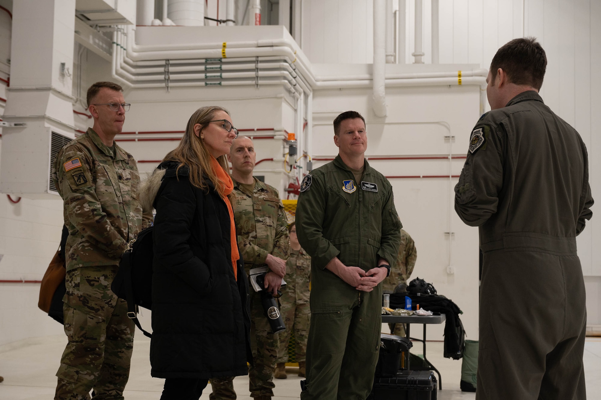 A photo during a briefing about F-35A Lightning II capabilities.