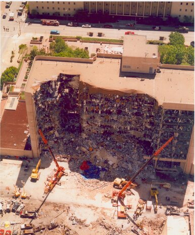 Remains of Alred P. Murrah Federal Building in 1995