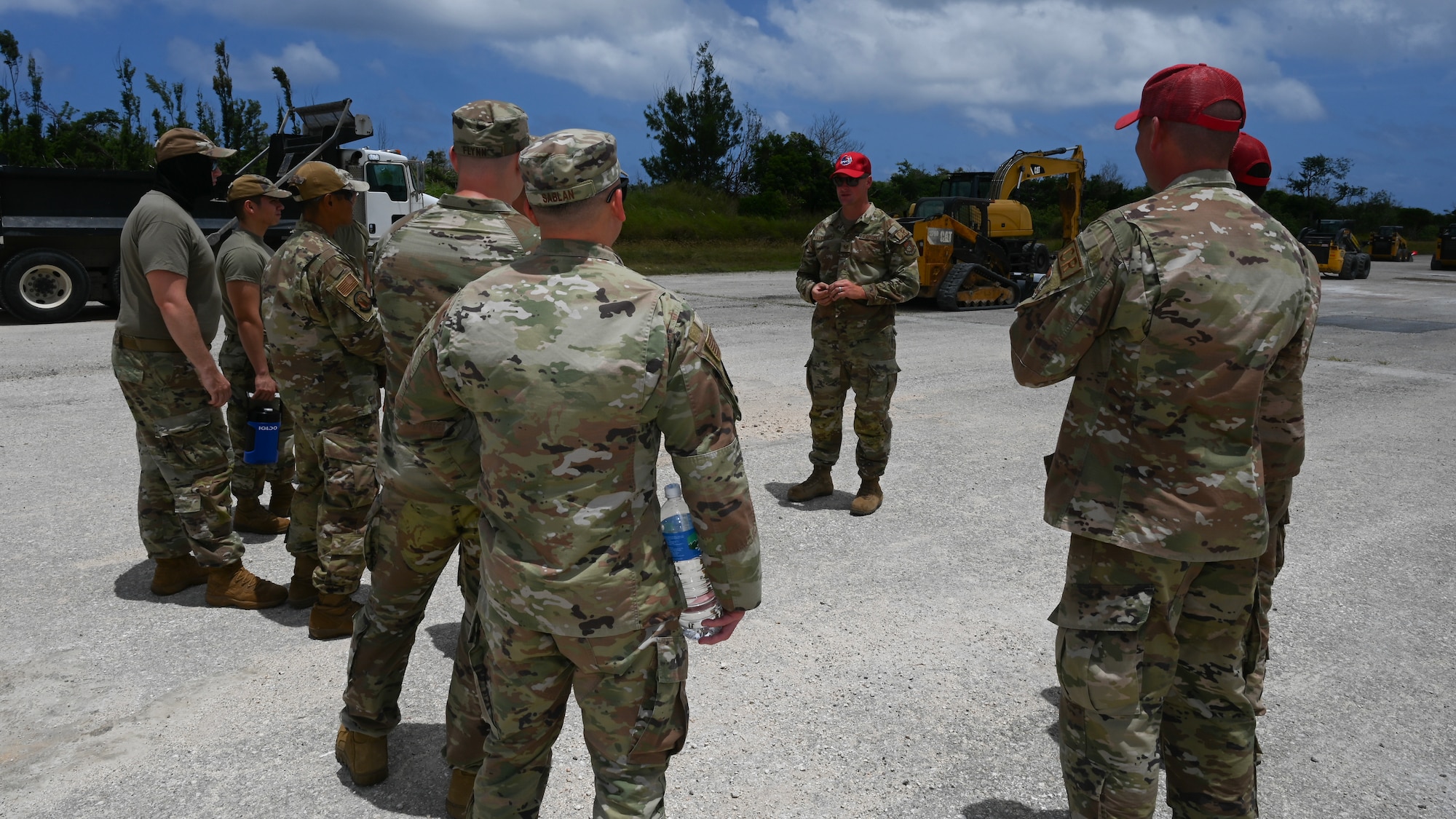 An Airman briefs a team on what is expected