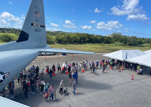 WC-130J on flightline in Puerto Rico