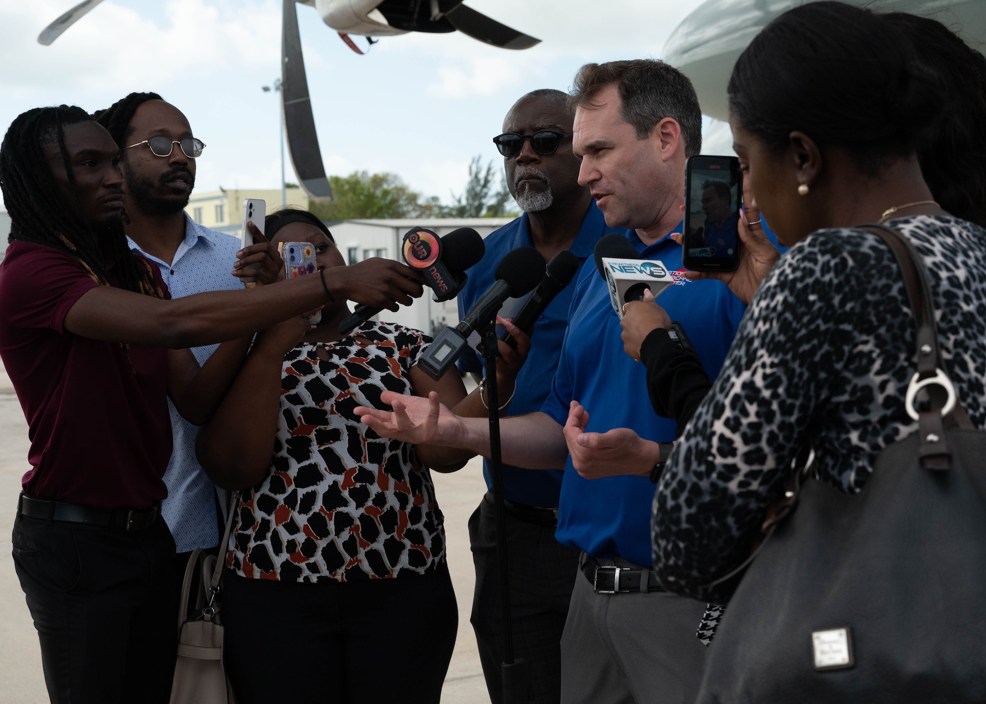 media interviewing National Hurricane Center director
