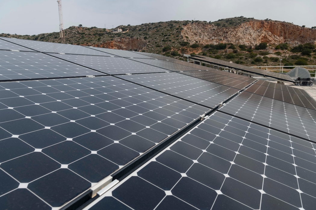Naval Support Activity Souda Bay utilizes solar energy panels in order to meet the base’s energy demand and reduce its carbon footprint.