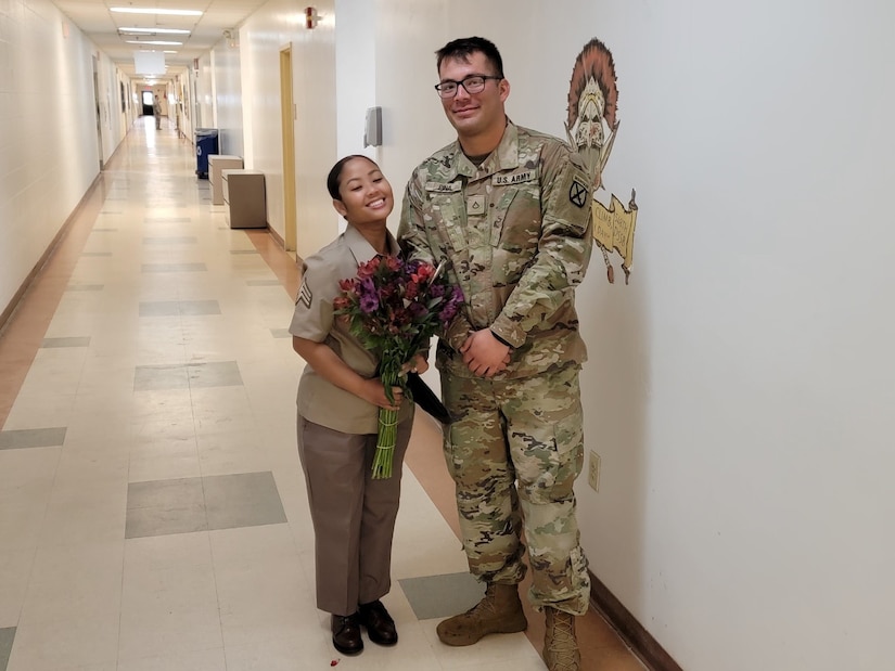 Pfc. Joaquin Pina and his mentor, Sgt. Sha Htoo.