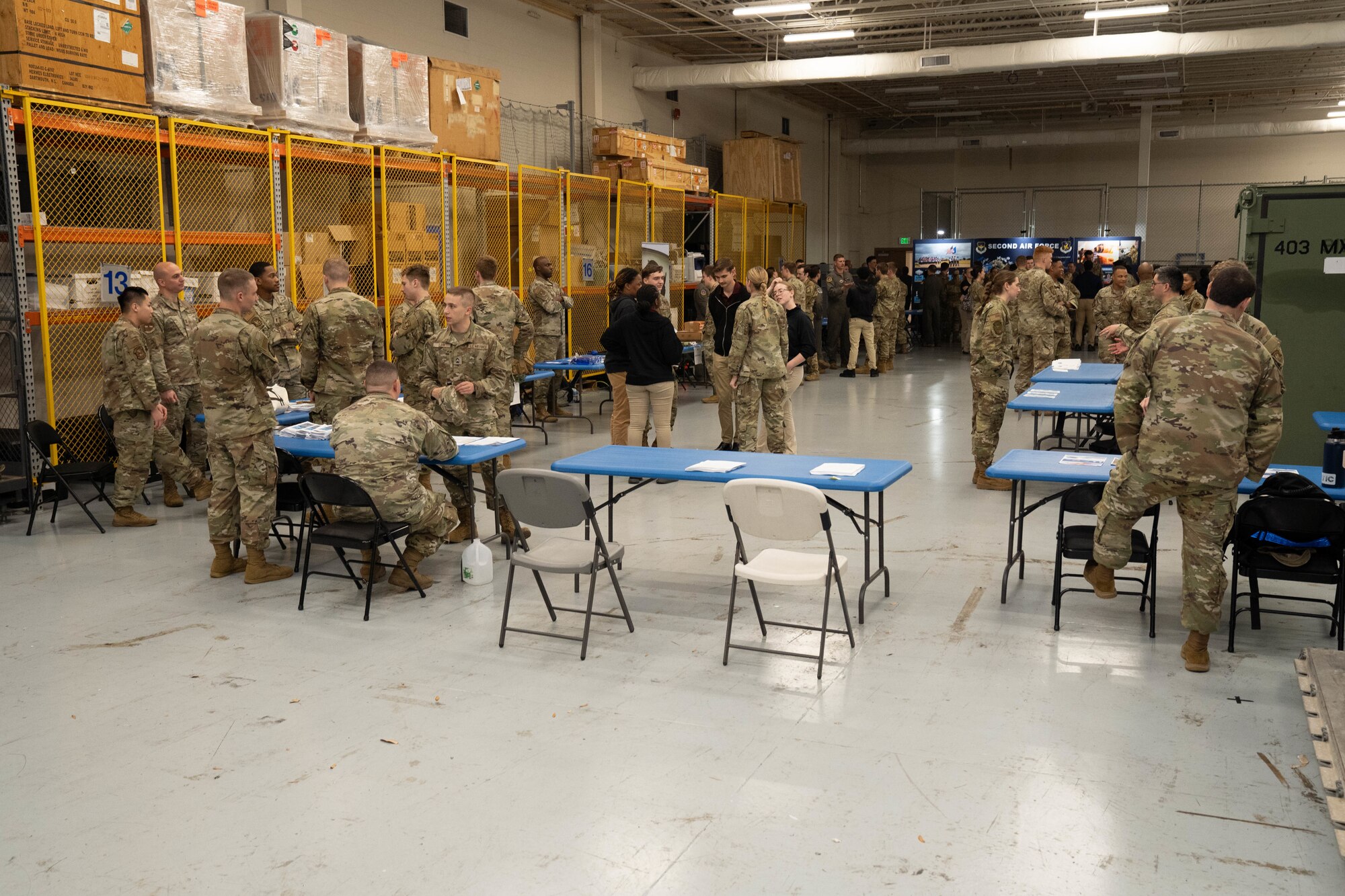 U.S. Air Force ROTC cadets attend a career expo at Pathways to Blue on Keesler Air Force Base, Mississippi.